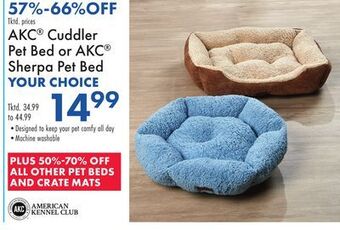 Boscov's Akc® cuddler pet bed or akc® sherpa pet bed offer