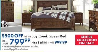 Boscov's Bay creek queen bed offer