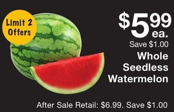 Fairway Store Market Whole seedless watermelon offer