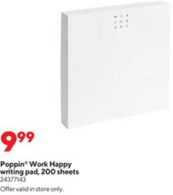 Staples Poppin Work Happy Writing Pad 200 Sheets offer