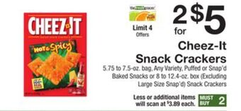 The Fresh Grocer Snack crackers offer