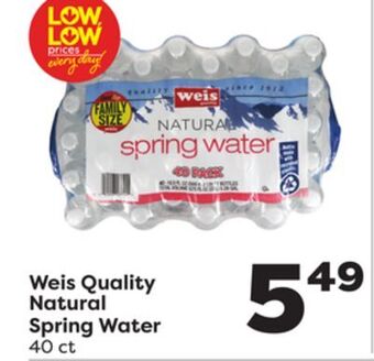Weis Markets Weis quality natural spring water offer