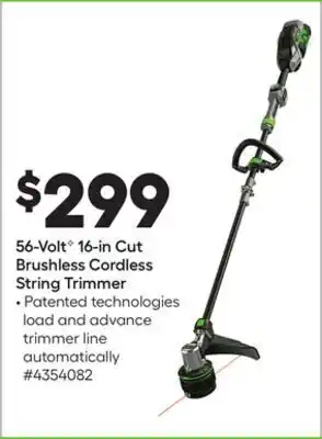Lowe's Ego 56-volt 16-in cut brushless cordless string trimmer offer