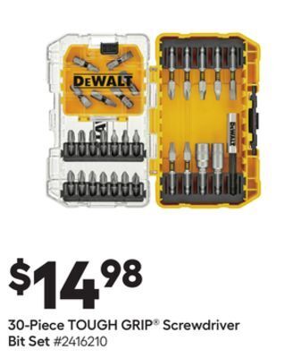 Lowe's 30-piece tough grip® screwdriver bit set offer
