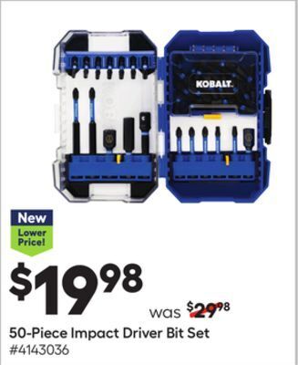 Lowe's 50-piece impact driver bit set offer