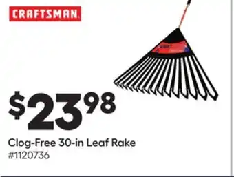 Lowe's Clog-free 30-in leaf rake offer