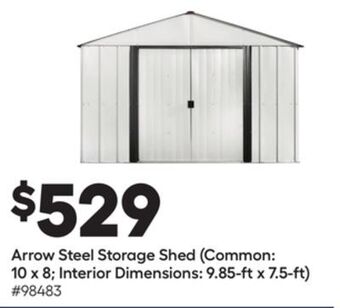 Lowe's Arrow steel storage shed offer