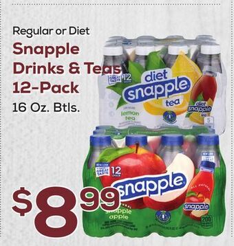DeCicco & Sons Snapple drinks & teas 12-pack offer