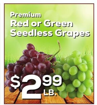 DeCicco & Sons Premium red or green seedless grapes offer