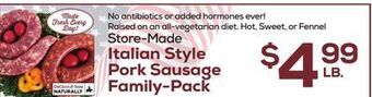 DeCicco & Sons Store-made italian style pork sausage family-pack offer
