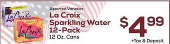 DeCicco & Sons La croix sparkling water 12-pack offer