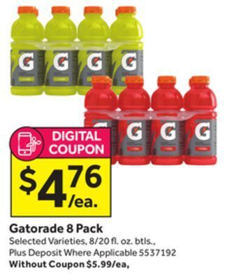 Stop&Shop Gatorade 8 pack offer