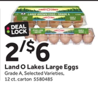 Stop&Shop Land o lakes large eggs offer