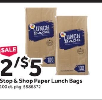 Stop&Shop Stop & shop paper lunch bags offer