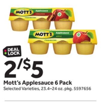 Stop&Shop Mott's applesauce 6 pack offer