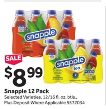 Stop&Shop Snapple 12 pack offer