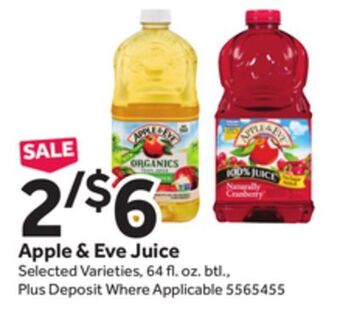 Stop&Shop Apple & eve juice offer