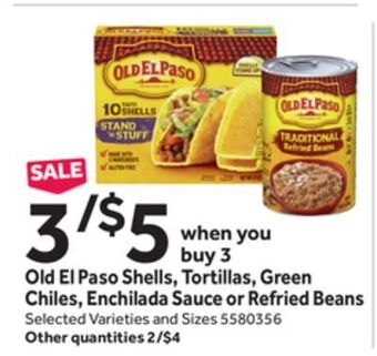Stop&Shop Old el paso shells, tortillas, green chiles, enchilada sauce or refried beans offer