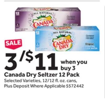 Stop&Shop Canada dry seltzer 12 pack offer