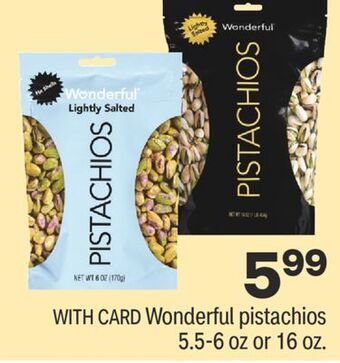 CVS Wonderful pistachios 5.5-6 oz or 16 oz. offer