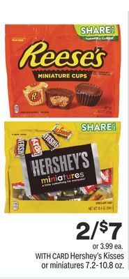 CVS Hershey's kisses or miniatures 7.2-10.8 oz. offer