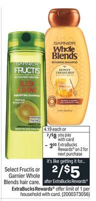 CVS Select fructis or garnier whole blends hair care offer