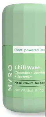 Harmon Face Values Myro plant-powered deodorant in chill wave offer