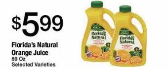 Jons International Florida's natural orange juice offer