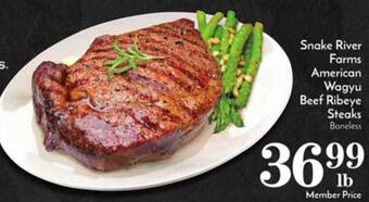 Pavilions Snake river farms american wagyu beef ribeye steaks offer