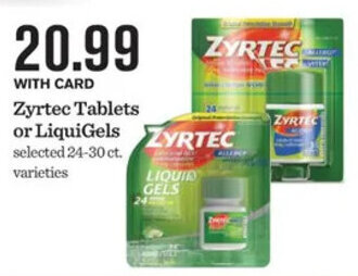 Mariano's Zyrtec Tablets or LiquiGels offer