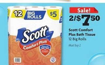 Family Dollar Scott comfort plus bath tissue offer
