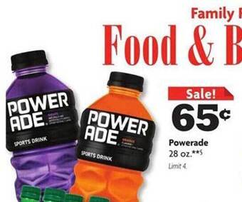 Family Dollar Powerade offer