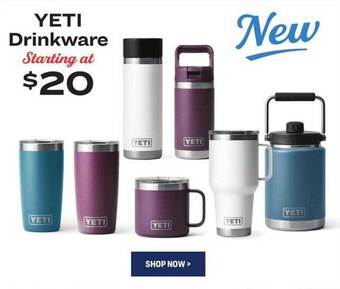 Academy Yeti drinkware offer