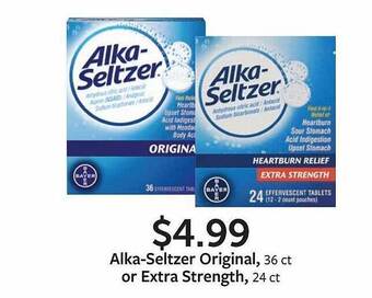Fareway Alka-seltzer original, or extra strength offer