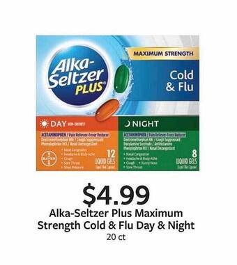 Fareway Alka-seltzer plus maximum strength cold & flu day & night offer