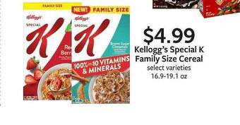 Fareway Kellogg's special k family size cereal offer