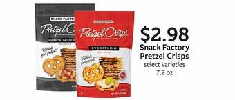 Fareway Snack factory pretzel crisps offer