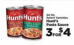 IGA Hunt's pasta sauce offer