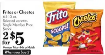 Pavilions Fritos or cheetos offer