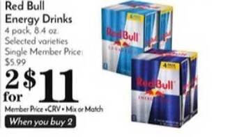 Pavilions Red bull energy drinks offer