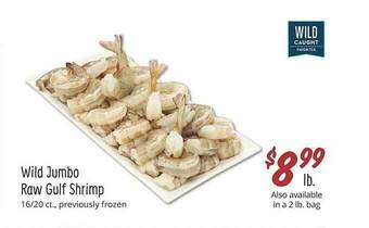 Sprouts Farmers Market Wild jumbo raw gulf shrimp offer