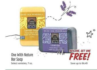 Sprouts Farmers Market One with nature bar soap offer