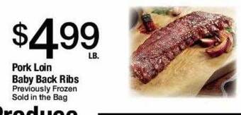 Jons International Pork loin baby back ribs offer