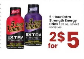 Albertsons 5-hour extra strength energy drink offer