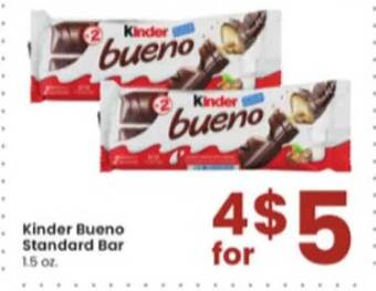 Albertsons Kinder bueno standard bar offer