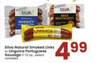 Albertsons Silva natural smoked links or linguica portuguese sausage offer