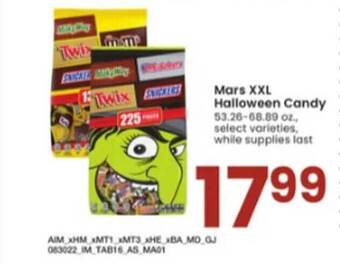 Albertsons Mars xxl halloween candy offer