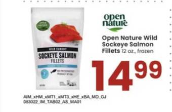 Albertsons Open nature wild sockeye salmon fillets offer