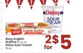 Albertsons Bays english muffins or daisy sour cream offer