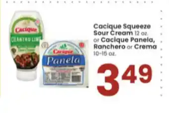Albertsons Cacique squeeze sour cream or cacique panela, ranchero or crema offer